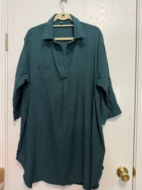 Ekouer green Tunic Shirt plus size XXL